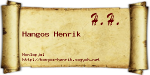 Hangos Henrik névjegykártya